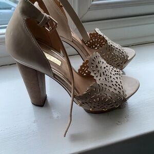 Chic Beige Cutout Women's Heels